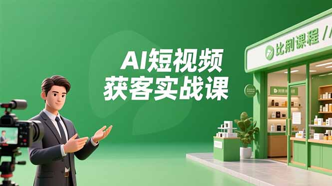 AI短视频获客实战课，数字人创作、实体行业应用、精准引流，30天获取客源月入6万+-weicye