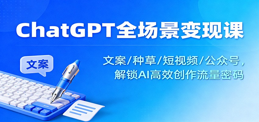 ChatGPT全场景变现课：文案/种草/短视频/公众号，解锁AI高效创作流量密码-weicye