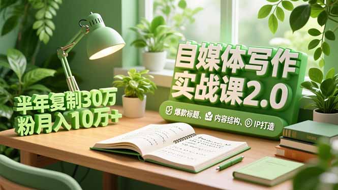 自媒体写作实战课2.0，爆款标题、内容结构、IP打造，半年复制30万粉月入10万+-weicye
