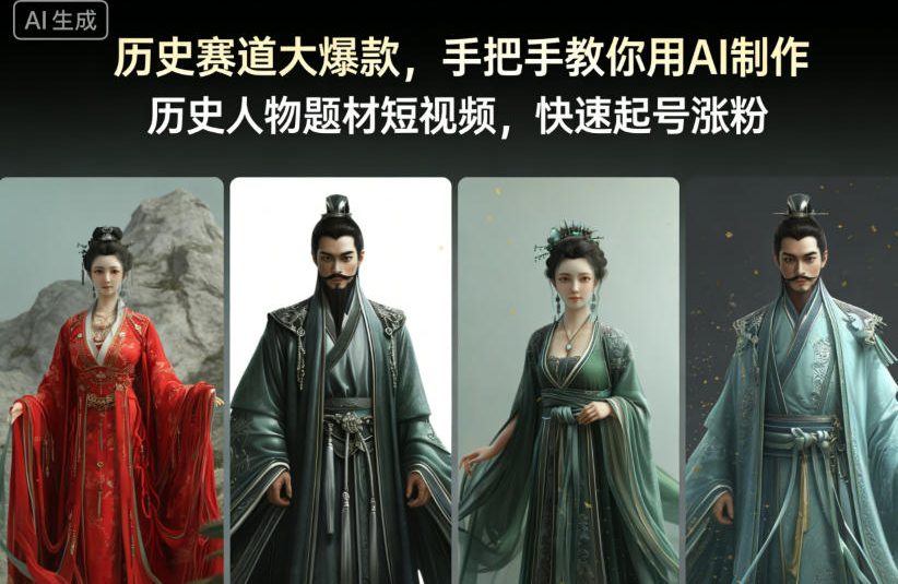 历史赛道大爆款，手把手教你用AI制作历史人物题材短视频，快速起号涨粉-weicye