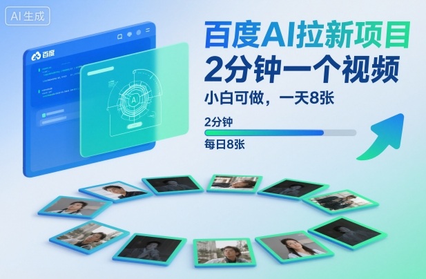百度AI拉新项目，2分钟一个视频，小白可做，一天8张【附案例+保姆级教程】-weicye
