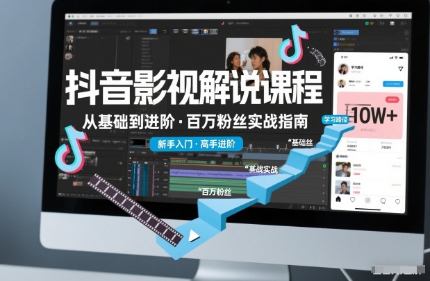 抖音百万粉丝影视解说课程，基础到进阶课，适合新手和进阶学习-weicye