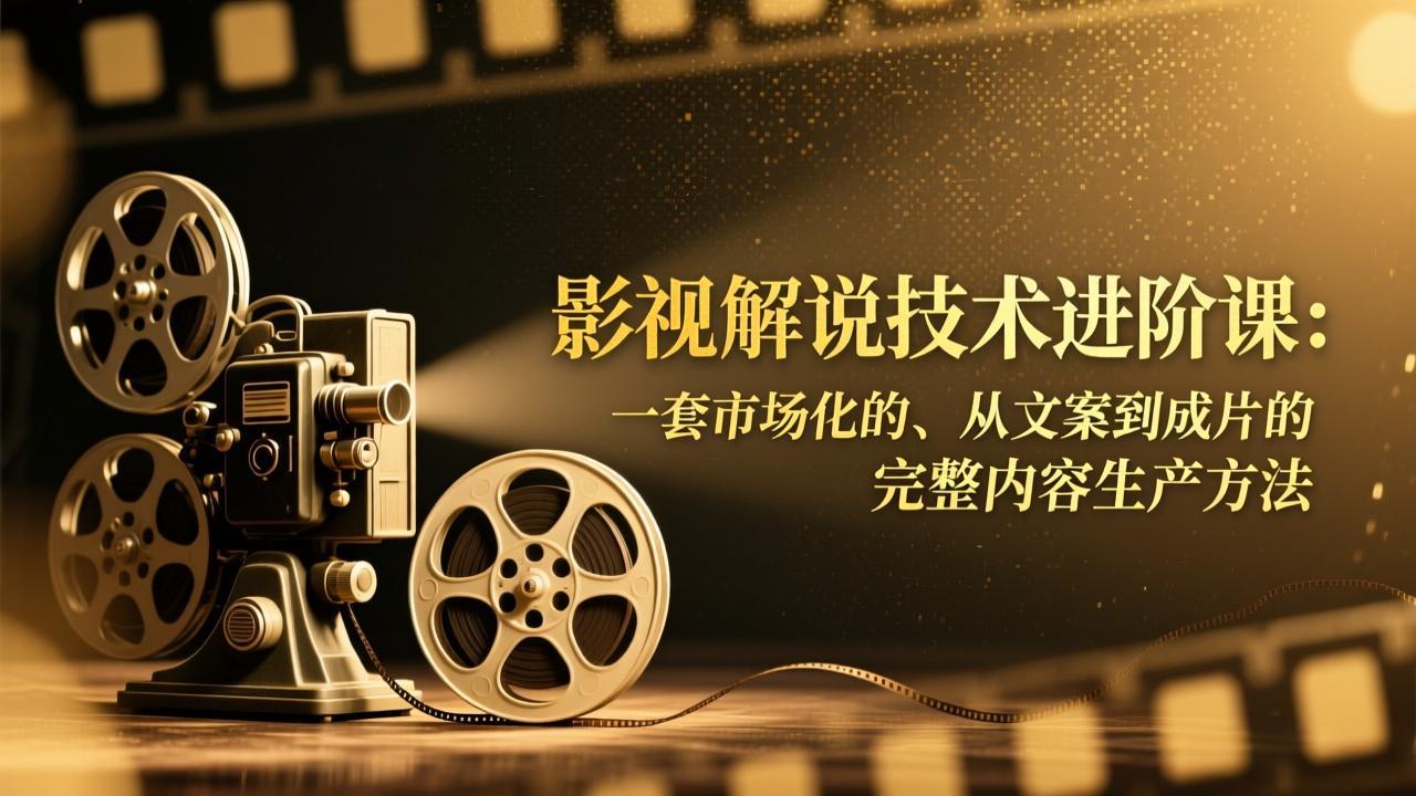 影视解说技术进阶课：一套市场化的、从文案到成片的完整内容生产方法-weicye