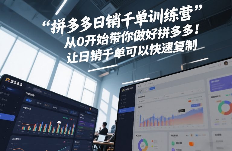 拼多多日销千单训练营，从0开始带你做好拼多多，让日销千单可以快速复制(更新26年1月)-weicye