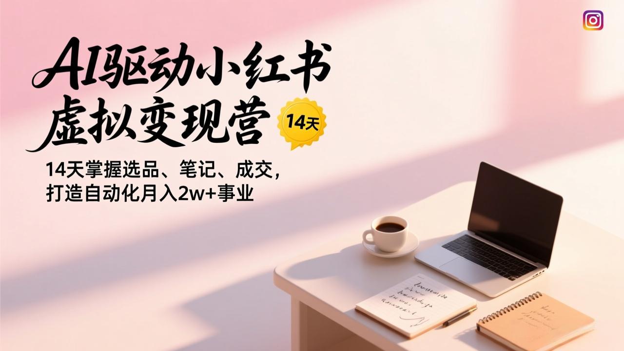 AI驱动小红书虚拟变现营，14天掌握选品、笔记、成交，打造自动化月入2w+事业-weicye