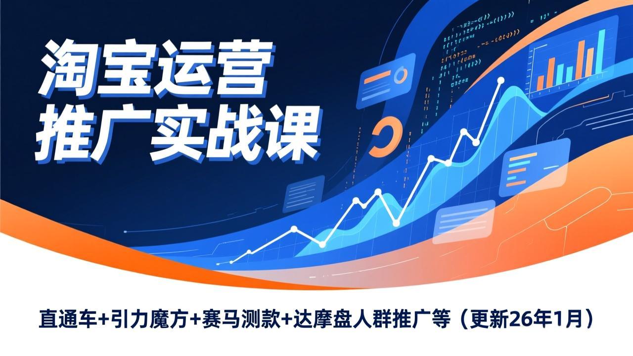 淘宝运营推广实战课，直通车+引力魔方+赛马测款+达摩盘人群推广等(更新26年1月-weicye