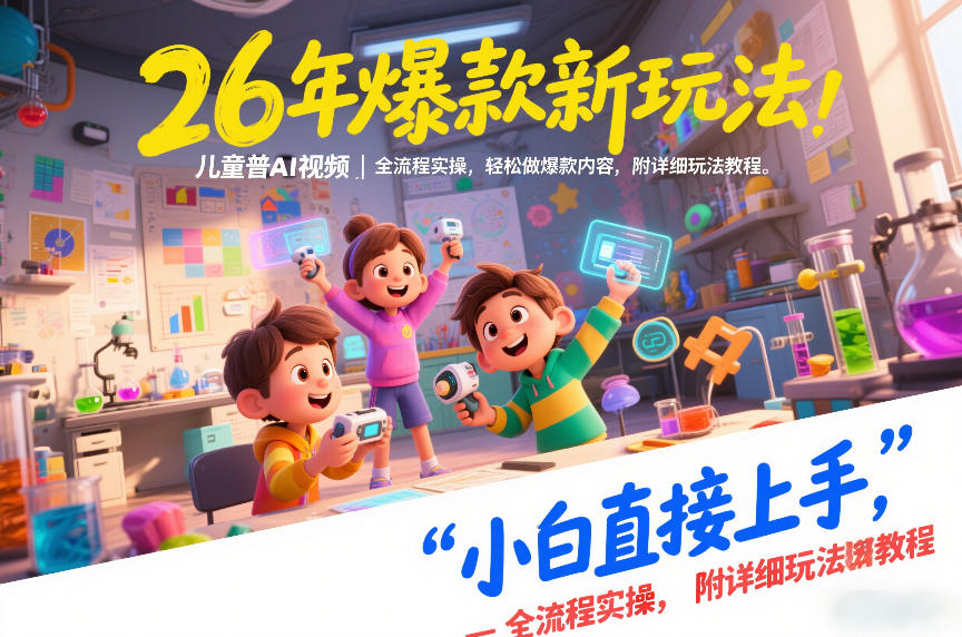 26年爆款新玩法，儿童科普AI视频，全流程实操，轻松做爆款内容，小白直接上手，附详细玩法教程-weicye
