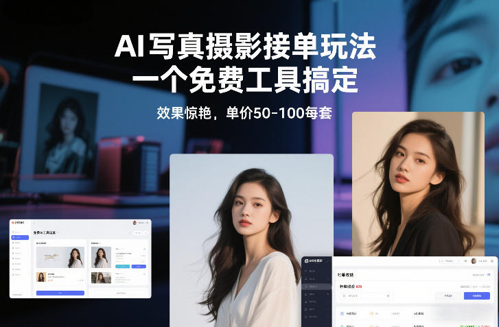 AI写真摄影接单玩法，一个免费工具搞定，效果惊艳，单价50-100每套-weicye