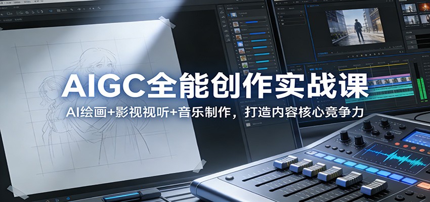 AIGC全能创作实战课：AI绘画+影视视听+音乐制作，打造内容核心竞争力-weicye
