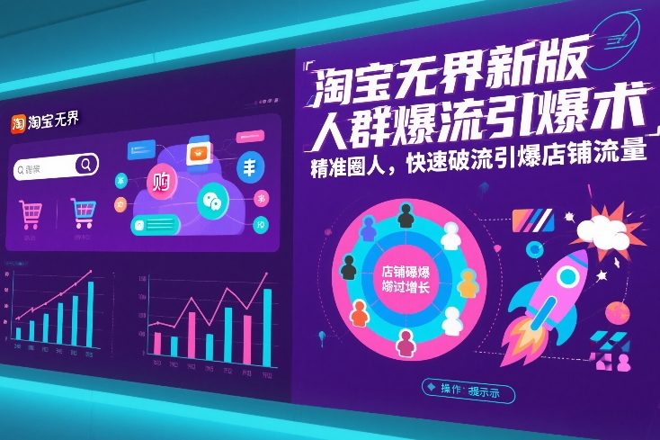 淘宝无界新版人群爆流引爆术，精准圈人，快速破流引爆店铺流量-weicye