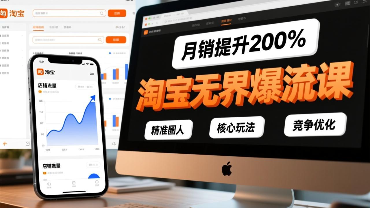 淘宝无界爆流课，精准圈人、核心玩法、竞争优化，快速引爆店铺流量，月销提升200%-weicye