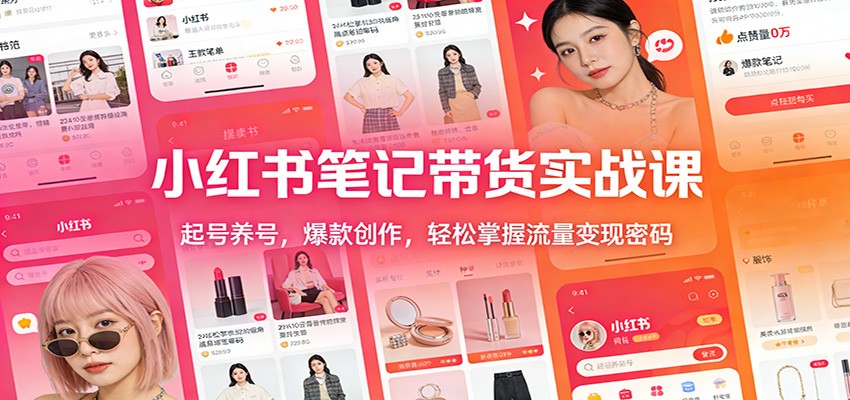 小红书笔记带货实战课：起号养号，爆款创作，轻松掌握流量变现密码-weicye