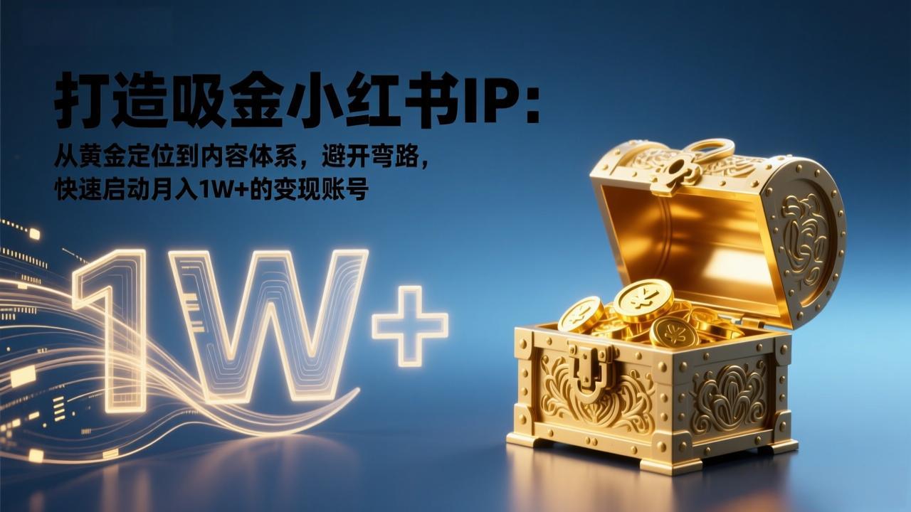 打造吸金小红书IP：从黄金定位到内容体系，避开弯路，快速启动月入1W+的变现账号-weicye