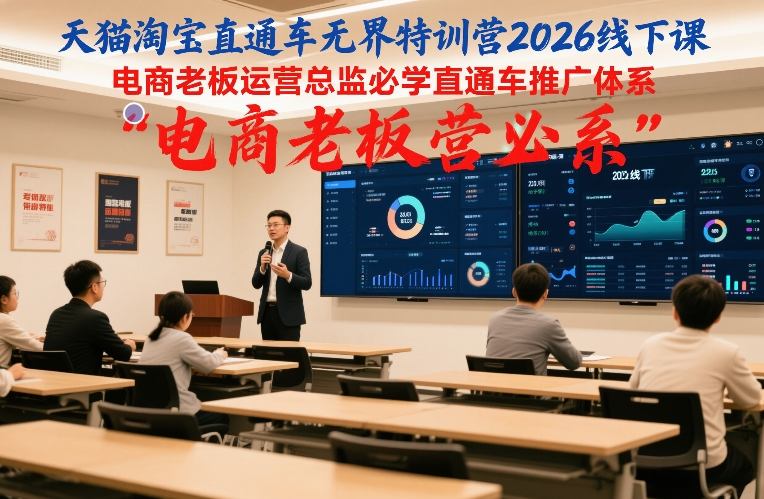 天猫淘宝直通车无界特训营2026线下课，电商老板运营总监必学直通车推广体系-weicye