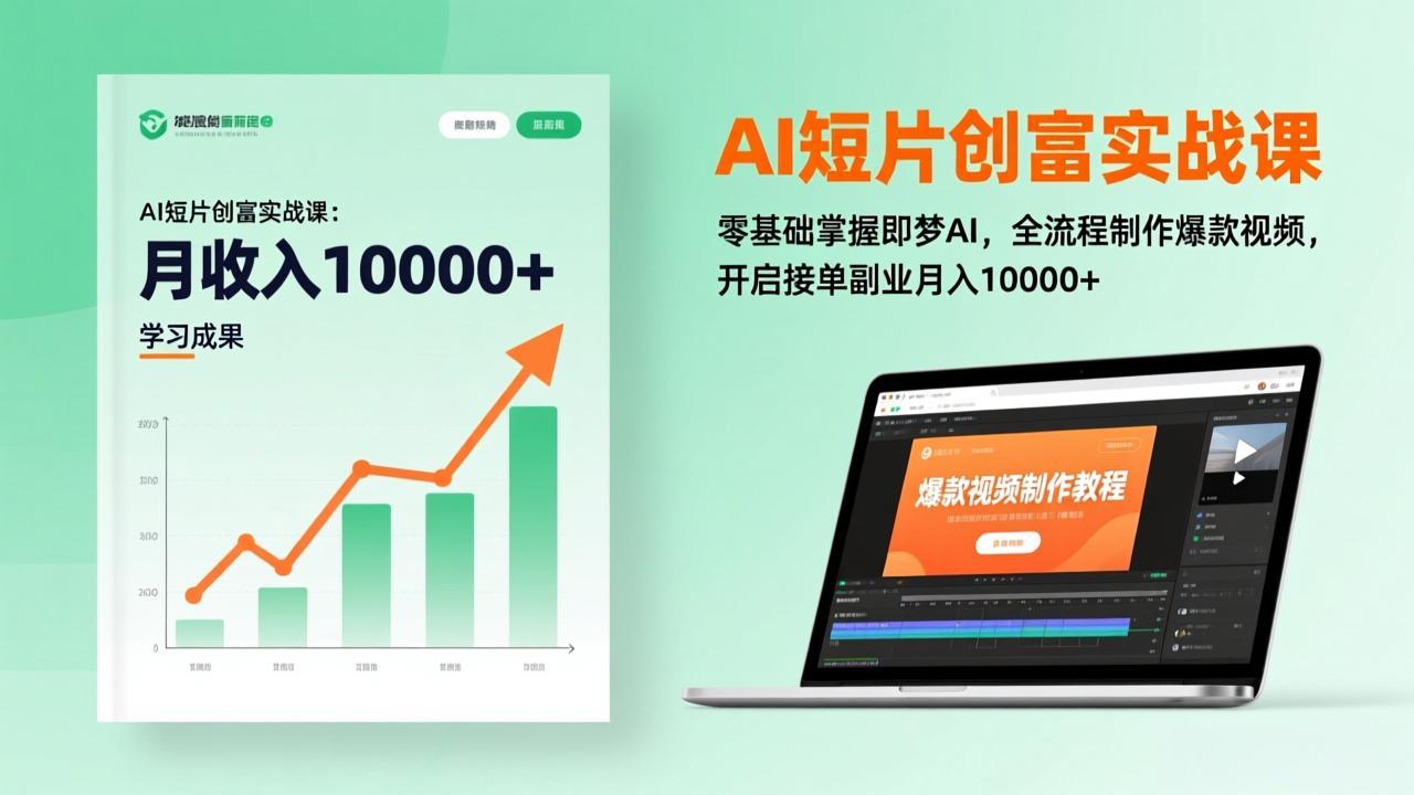 AI短片创富实战课：零基础掌握即梦AI，全流程制作爆款视频，开启接单副业月入10000+(更新-weicye