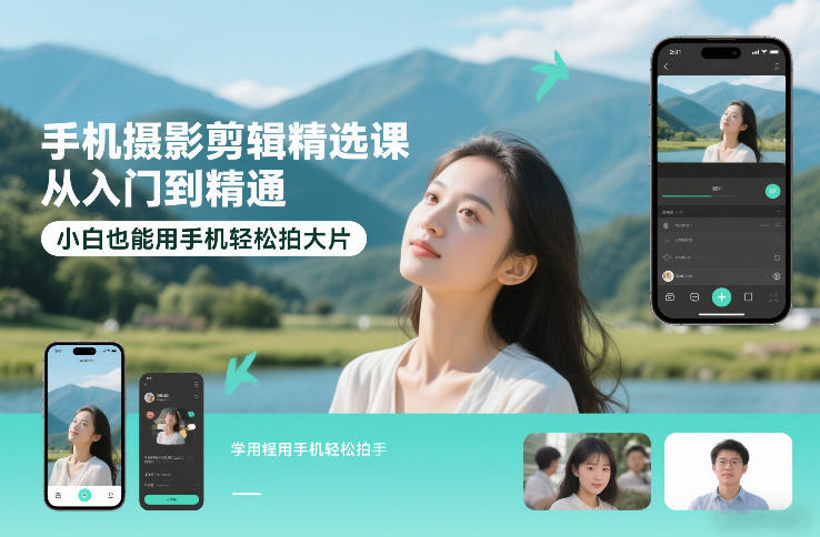 手机摄影剪辑精选课，从入门到精通，小白也能用手机轻松拍大片-weicye