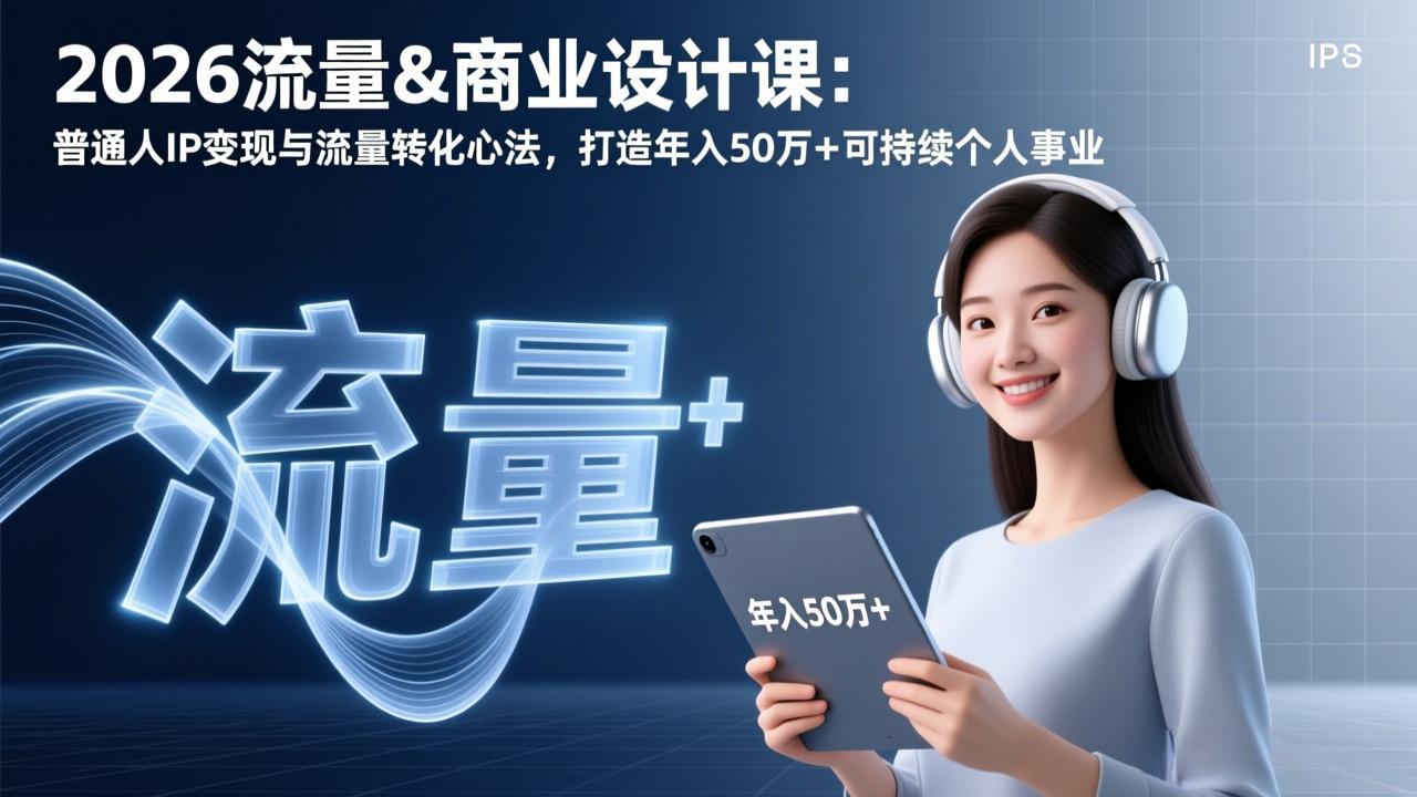 2026流量&商业设计课：普通人IP变现与流量转化心法，打造年入50万+可持续个人事业-weicye