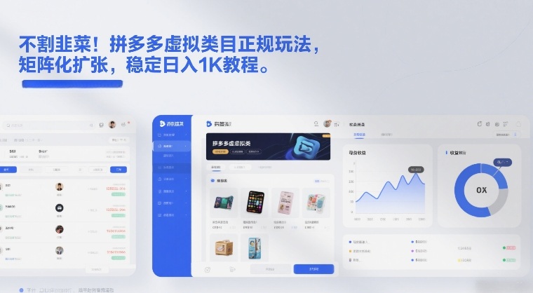 不割韭菜！拼多多虚拟类目正规玩法，矩阵化扩张，稳定日入1K教程【揭秘】-weicye