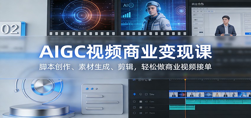 AIGC视频商业变现课：脚本创作、素材生成、剪辑，轻松做商业视频接单-weicye