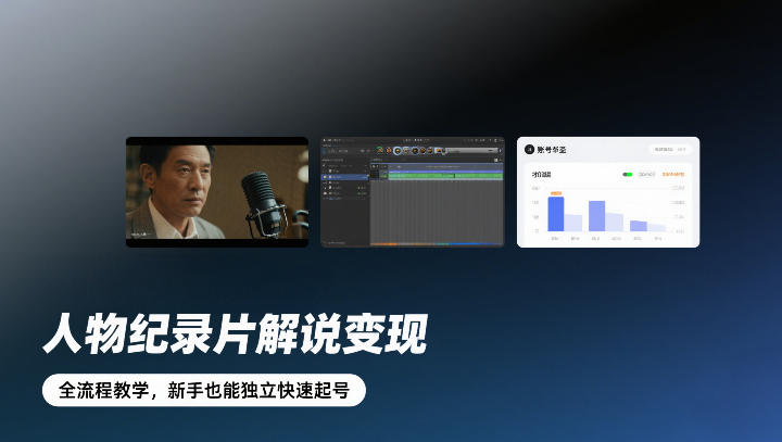 人物纪录片解说变现，全流程教学，新手也能独立快速起号-weicye