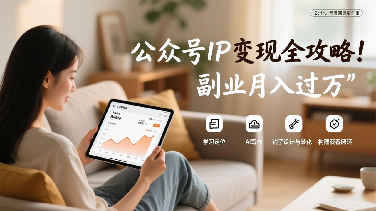 公众号IP变现全攻略，学习定位、AI写作、钩子设计与转化，构建获客闭环，副业月入过万-weicye
