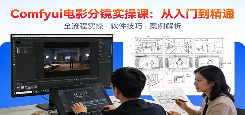ComfyUI电影分镜实操课：分镜一致性，全流程AI视频制作，零基础也能做专业分镜-weicye
