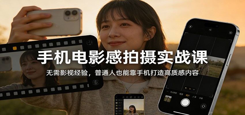 手机电影感拍摄实战课：无需影视经验，普通人也能靠手机打造高质感内容-weicye