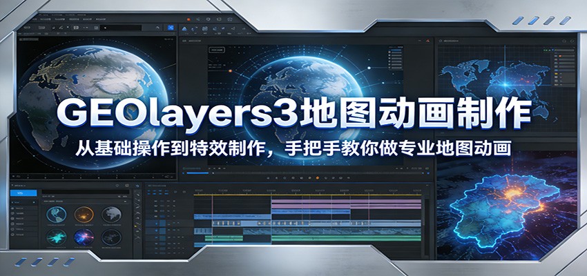 GEOlayers3地图动画制作：从基础操作到特效制作，手把手教你做专业地图动画-weicye