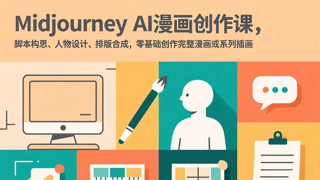 Midjourney AI漫画创作课，脚本构思、人物设计、排版合成，零基础创作完整漫画或系列插画-weicye