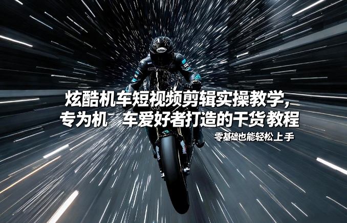 炫酷机车短视频剪辑实操教学，专为机车爱好者打造的干货教程，零基础也能轻松上手-weicye