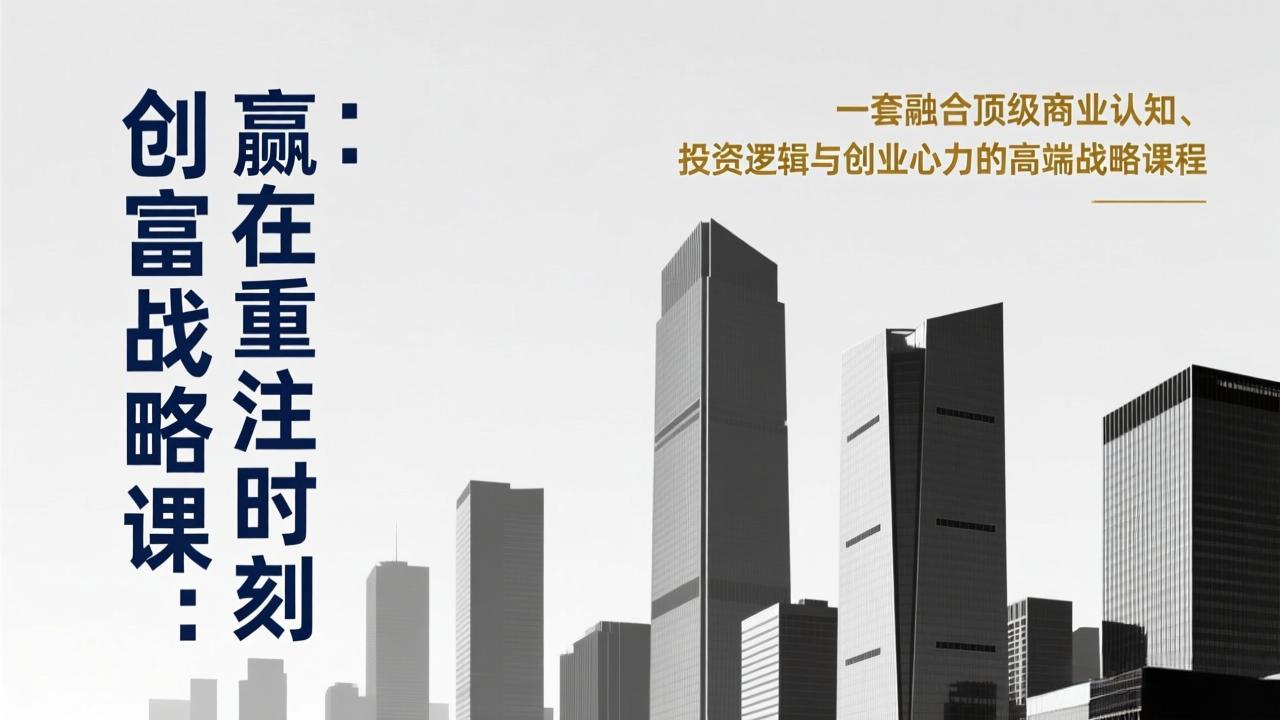《创富战略课：赢在重注时刻》一套融合顶级商业认知、投资逻辑与创业心力的高端战略课程-weicye
