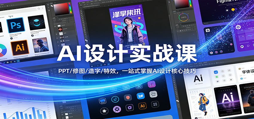 AI设计实战课：PPT/修图/造字/特效，一站式掌握AI设计核心技巧-weicye
