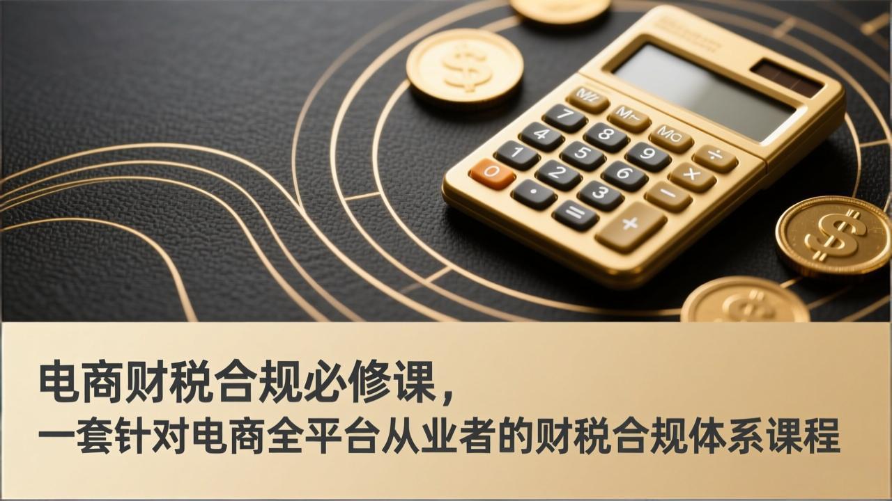 电商财税合规必修课，是一套针对电商全平台从业者的财税合规体系课程-weicye