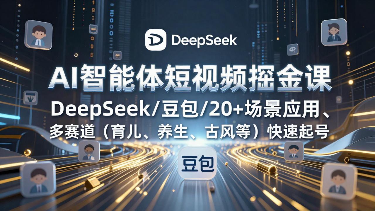 AI智能体短视频掘金课，DeepSeek/豆包/20+场景应用、多赛道(育儿、养生、古风等-weicye