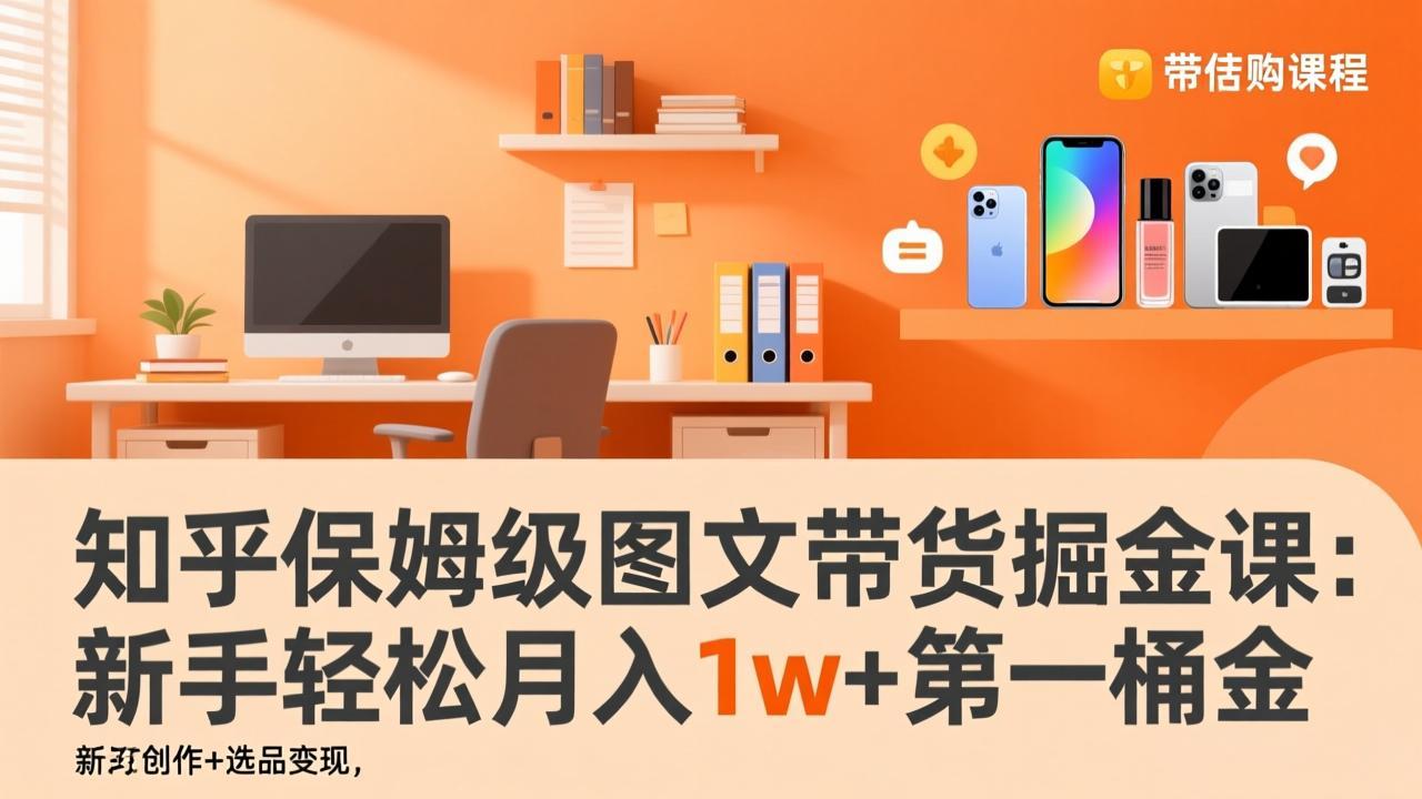 知乎保姆级图文带货掘金课：账号打造+爆文创作+选品变现，新手轻松月入1w+第一桶金-weicye