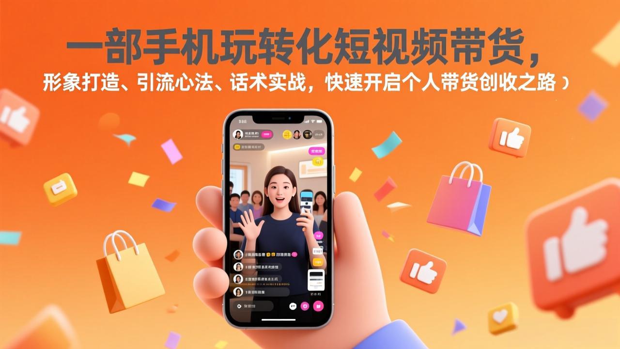 一部手机玩转化短视频带货，形象打造、引流心法、话术实战，快速开启个人带货创收之路-weicye
