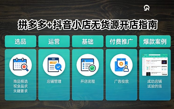 拼多多+抖音小店无货源开店，包括：选品、运营、基础、付费推广、爆款案例等(更新26年2月)-weicye