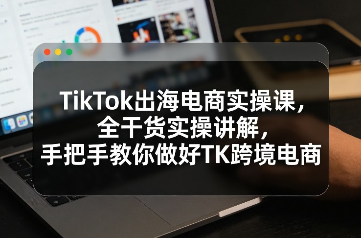 TikTok出海电商实操课，全干货实操讲解，手把手教你做好TK跨境电商-weicye