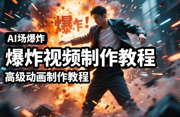 AI场景爆炸视频制作教程，利用人物实拍视频制作出高级的动画特效-weicye